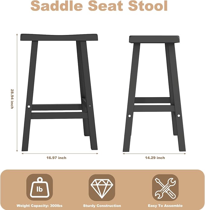 Bar Stools Set of 4, Waterproof UV-Resistant, Durable Resin Kitchen Island - Image 3