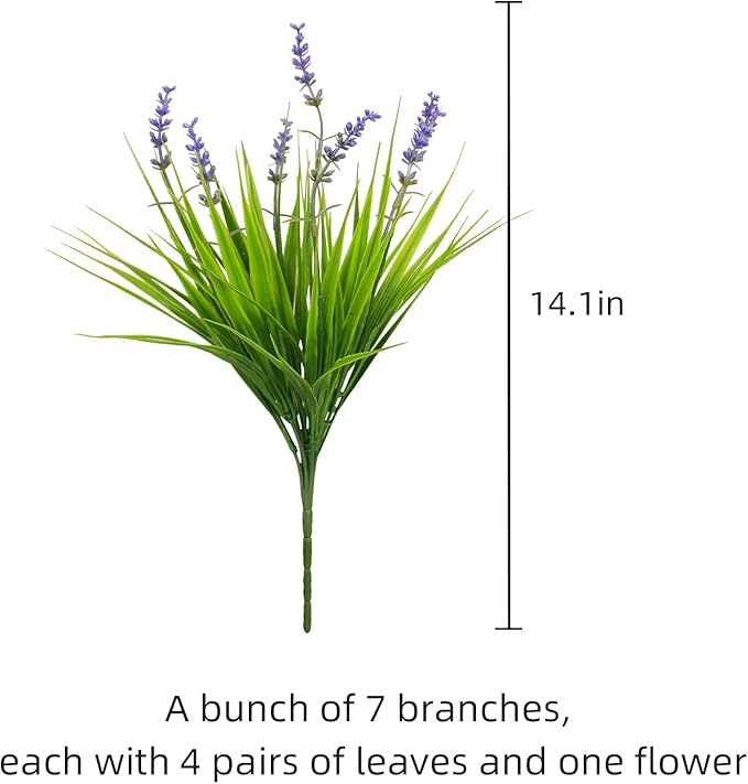 alyptus 12 Bundles Artificial Plants Outdoor Fake Monkey Grass - Image 2