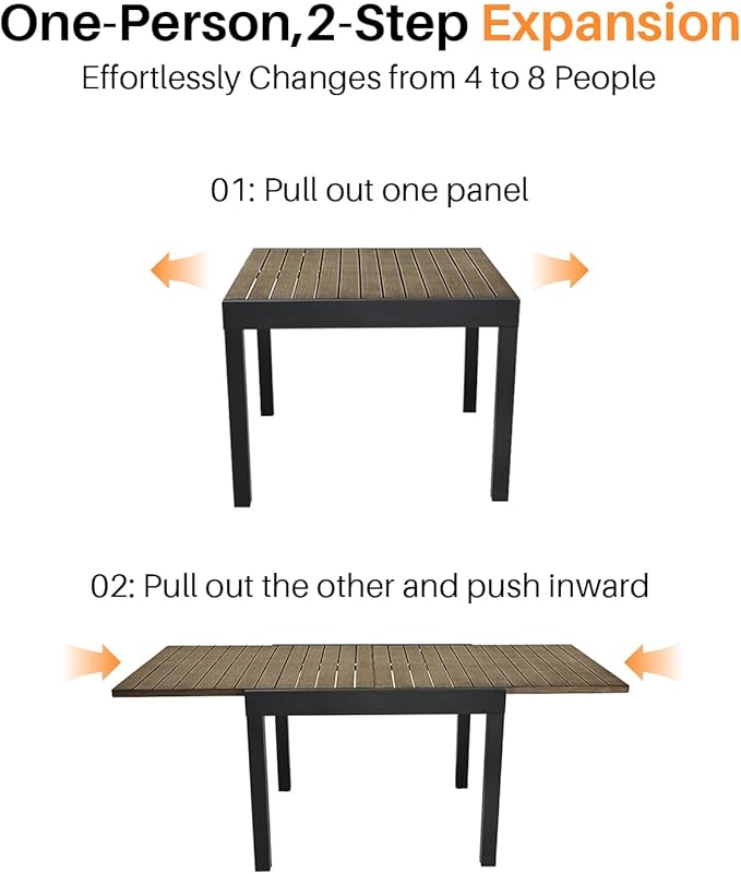 Extendable Outdoor Dining Table - Image 5