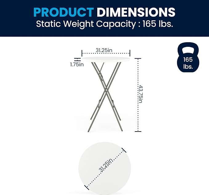 Flash Furniture Elon 32' Round Folding Bar Height Table - Image 3