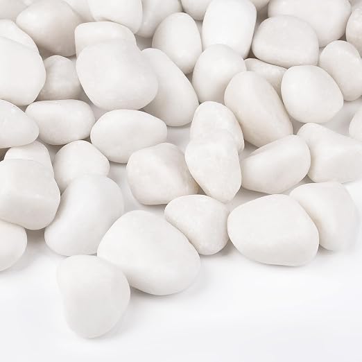 20 lbs White Rocks for Landscaping, 1-2 inch Decorative Rocks for Plants Indoor by OutdoorD%C3%A9cor