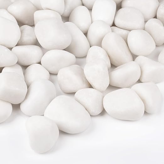 5 lbs White Rocks for Landscaping, 1-2 inch Decorative Rocks for Plants Indoor by OutdoorD%C3%A9cor