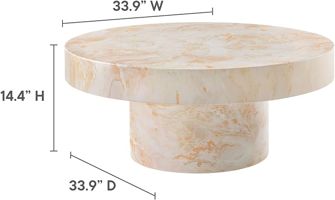Modway Alora Round Concrete Coffee Table - Image 3