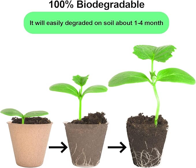 JERIA 200-Pack 3.15 Inch Peat Pots - Image 6