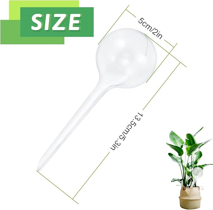 8 Pcs Clear Plant Watering Globes, Plastic Self Watering Bulbs Ball, Garden - Image 2