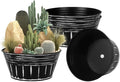 vensovo 10 Inches Black Metal Rustic Plant Pots by vensovo