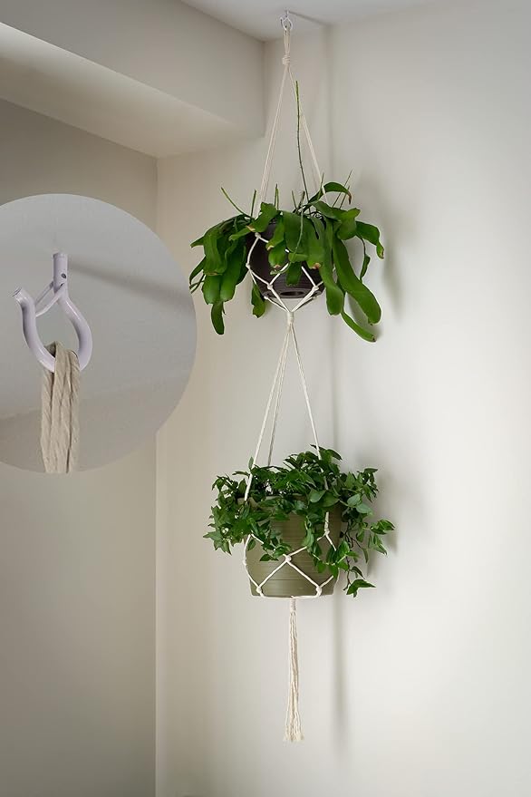 PlusRoc 20 Pack Ceiling Hooks for Hanging Plants Outdoor String Lights Heavy - Image 3