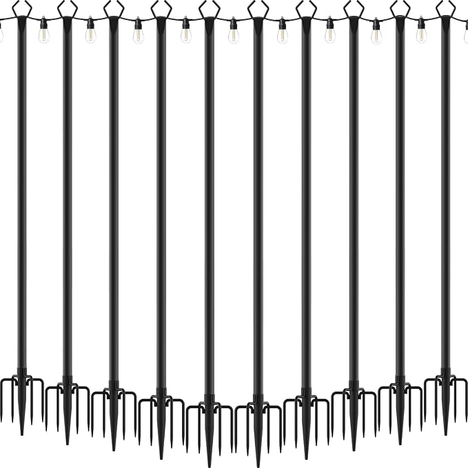 AILBTON 10 Pack 10Ft String Light Poles, Light Poles by AILBTON