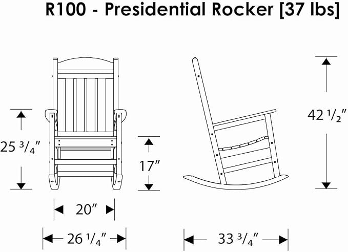 POLYWOOD Presidential Rocking Chair in Sand - Image 11