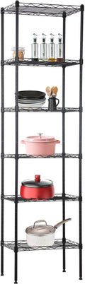BestOffice | 6-Tier Wire Storage Shelves | 17x12x64 | Black | by BestOffice