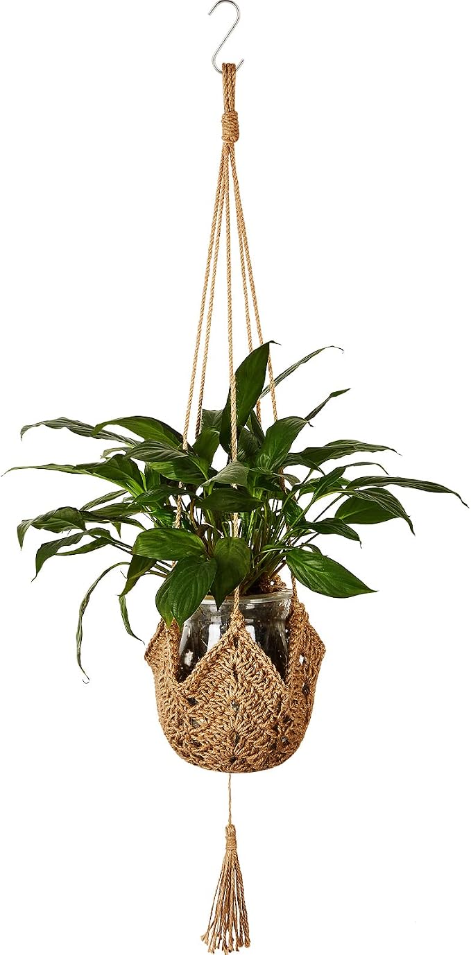 Shappy 1 Pack Jute Crochet Long Plant Hanger by Shappy