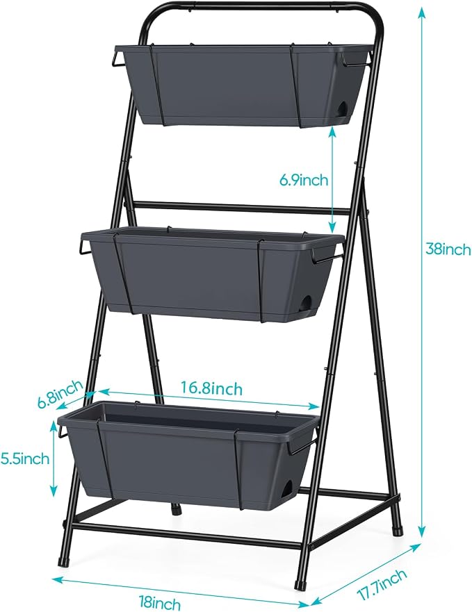 Vertical Garden Planter 3 Tier Raised Garden Bed Herb Planter Outdoor Standing - Image 2