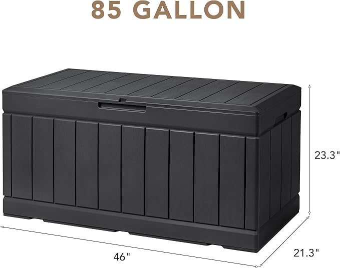 Devoko 85 Gallon Deck Box Lockable Resin Outdoor Storage Box waterproof Outdoor - Image 7