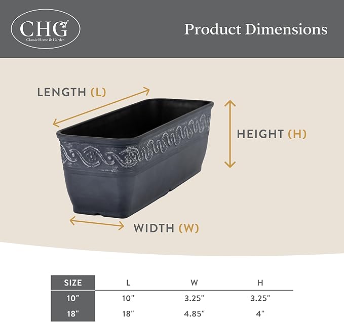 Classic Home and Garden Corinthian Trough, Ivory Ash - Image 5