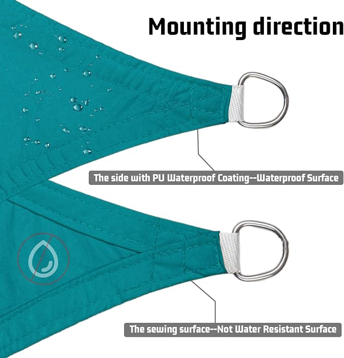 LOVE STORY Right Triangle 8'x9'x12' Waterproof Sun Shade Sail Canopy UV Block - Image 4