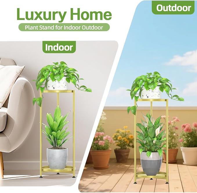 iDavosic.ly 2 Tier Corner Plant Stand Indoor, Tall Vertical Metal Flower Heavy - Image 8