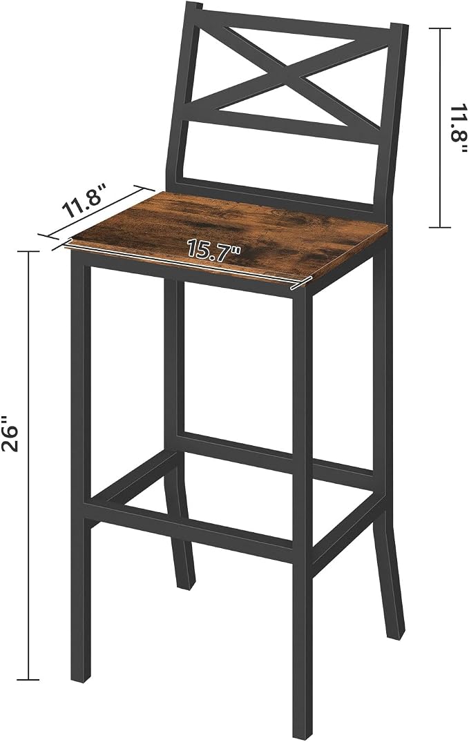 Bar Stools, Kitchen Breakfast Bar Chairs, Easy Assembly, - Image 3