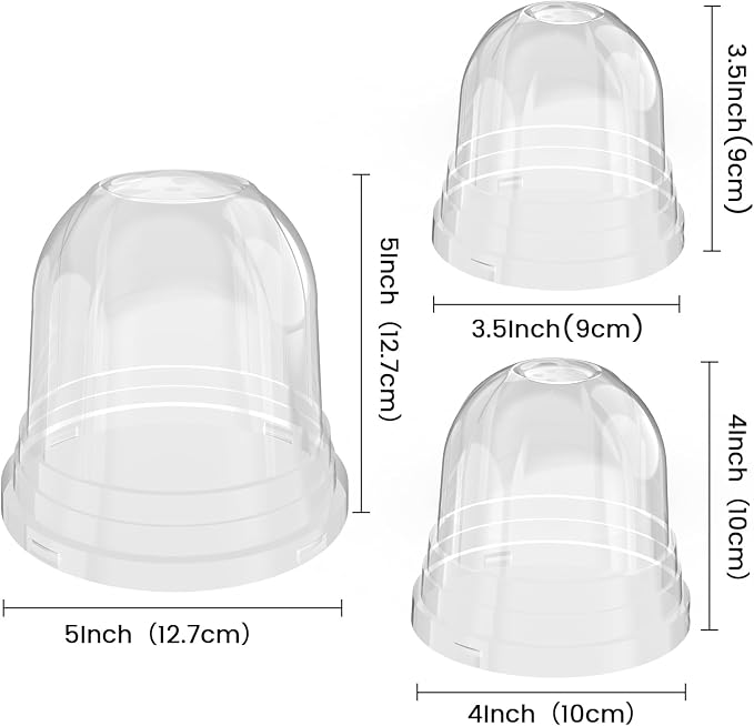 36 Packs 5/4/3.5 Inch Clear Plant Pot Humidity Domes, Transparent Seedling - Image 2