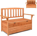 Outvita Outdoor Wood Storage Bench, Wooden Large Deck Box by Outvita