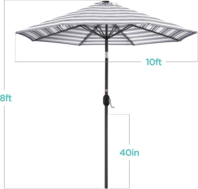 Best Choice Products 10ft Solar Polyester LED Lighted Patio Umbrella w/Tilt - Image 7