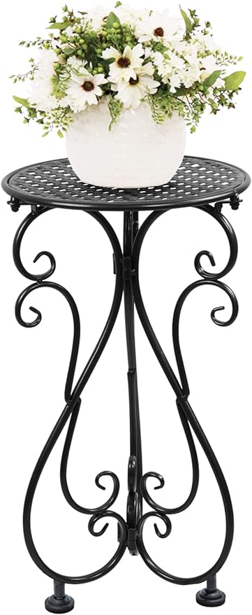 Metal Plant Stand, Heavy Duty Flower Pot Stand 17" Tall, Single Planter Holder by BuyNow