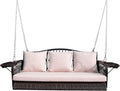 Wicker Porch Swing Heavy Duty 900 LBS 3-Seat Outdoor Patio Swing Chair by zzw