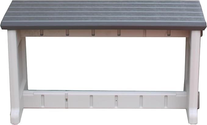 Bench, Deep Grey Top with Warm Grey Sides, 1 Pack by LeisureAccents