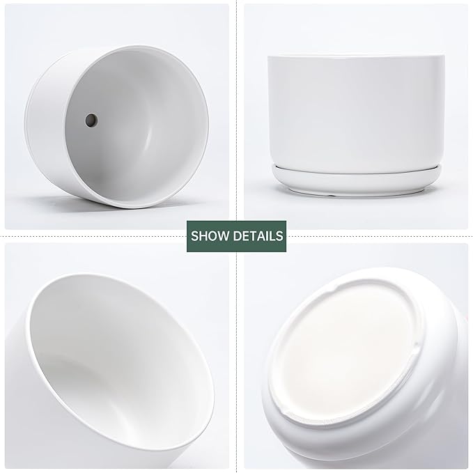 Ton Sin Plant Pots, 4.1+5.1+6.5 inch, Ceramic Planters - Image 2