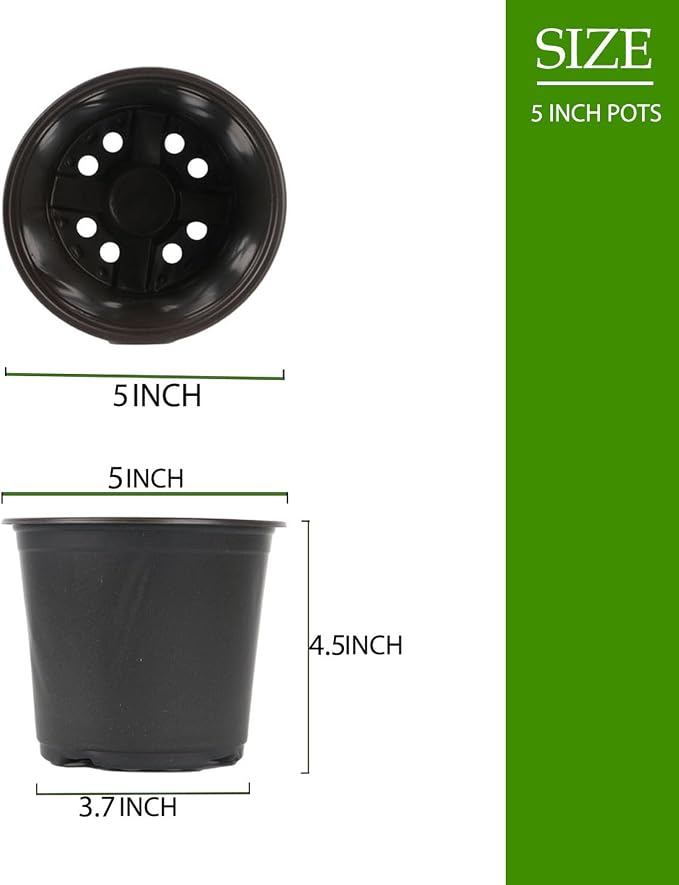 100 Packs 5 Inch Nursery Pots, 4 5 6 Inches Plastic Nursery Pots - Image 2