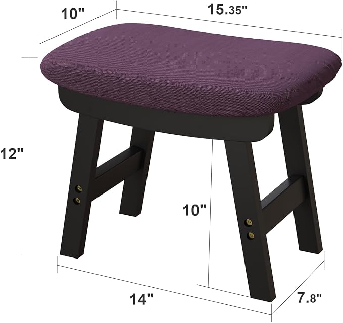 Foot Stools Ottoman, Small Soft Footrest Ottoman - Image 2