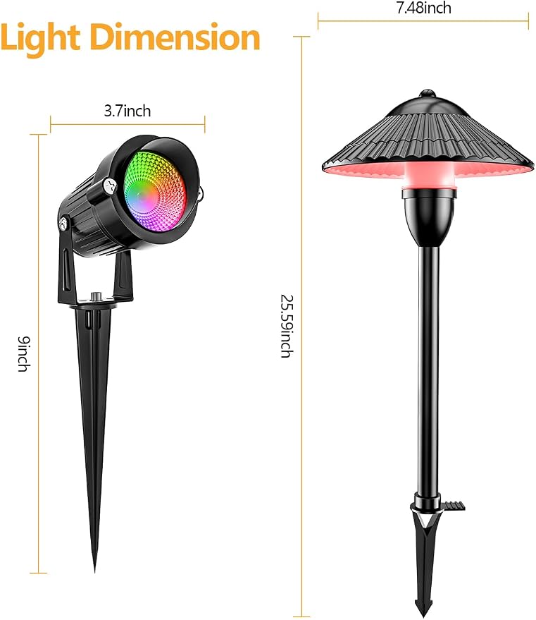 ZUCKEO RGB Color Changing Landscape Lights Low Voltage Pathway Lights 12V 24V - Image 5
