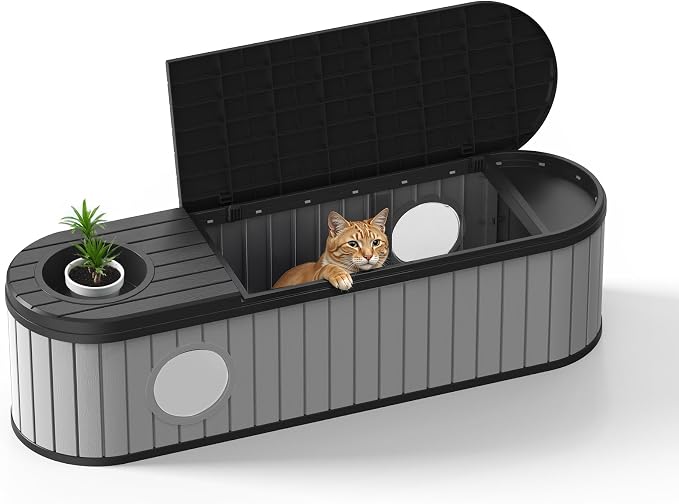 DRATO Outdoor Storage Box, Resin Deck Storage Box Waterproof Patio Storage Box by DRATOprovidesawarmandcozy