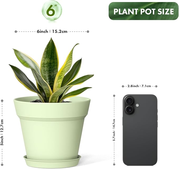 6 Inch Thick Plastic Plant Pots - Image 3