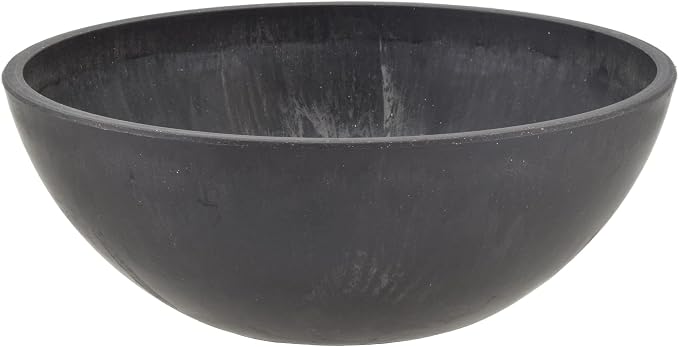 PSW Pot Collection M20DCB 8-inch Plastic/Stone/Wood Composite Low Bowl Planter - Image 2