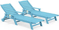 SERWALL Patio Chaise Lounge Chair Set of 2, Poly Lounge Chair by SERWALL