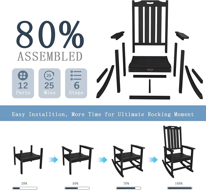 Oversized Rocking Chair, Outdoor Rocking Chair - Image 9