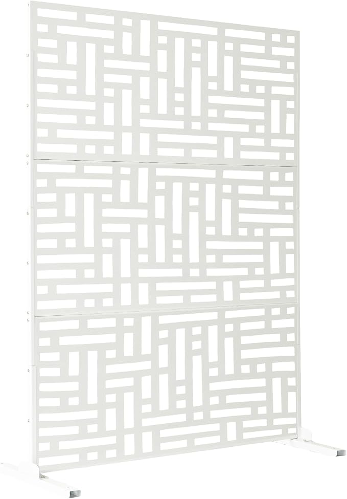 Oakland Living 6 ft. X 4 ft. White Freestanding Metal Privacy Screen Room by Oakland+Living