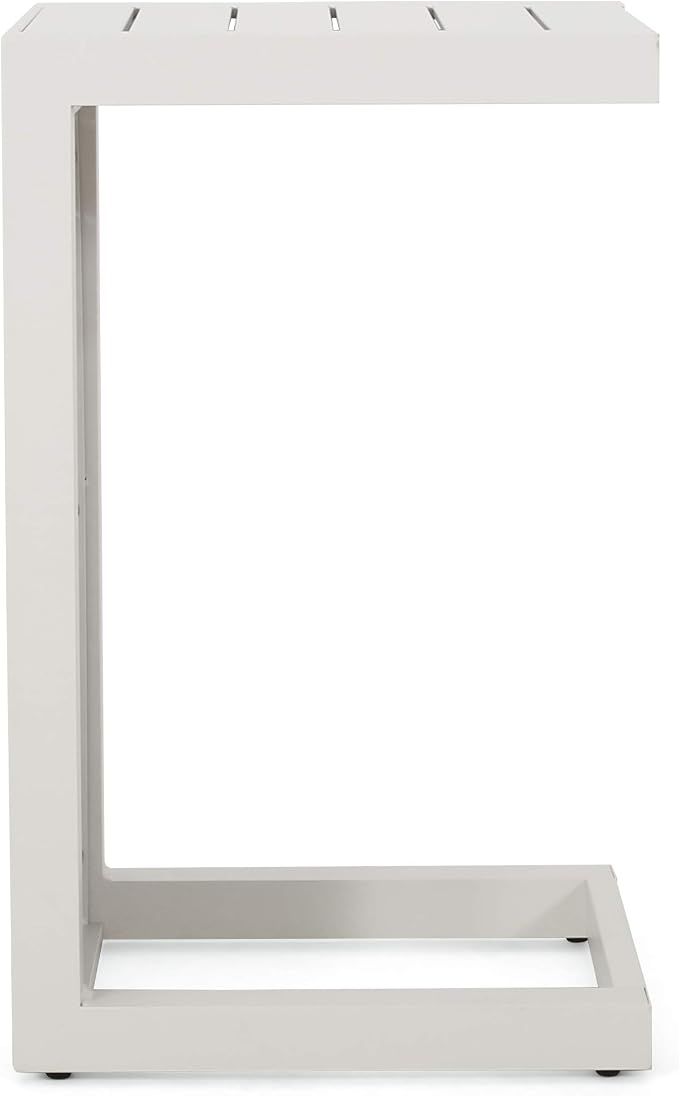 Christopher Knight Home Jesse Coral Outdoor Modern Aluminum C-Shaped End Table - Image 7