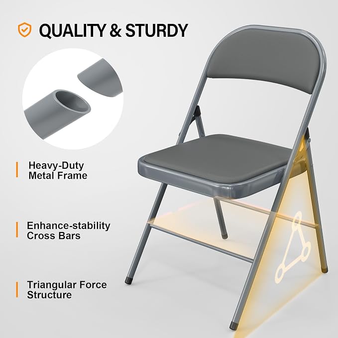 VINGLI 8 Pack Folding Chairs - Image 4