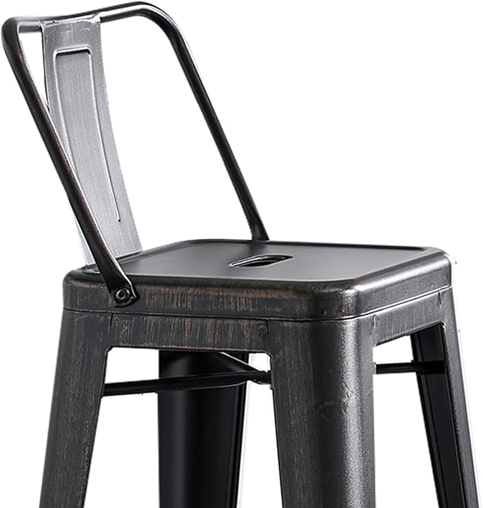 AC Pacific 30” Metal Barstool Set of 4 – Country Rustic Style - Image 6