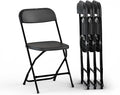 4 PACK White Foldable Plastic Chair | Folding & Stackable | 350 lbs Capacity by OurModernSpace