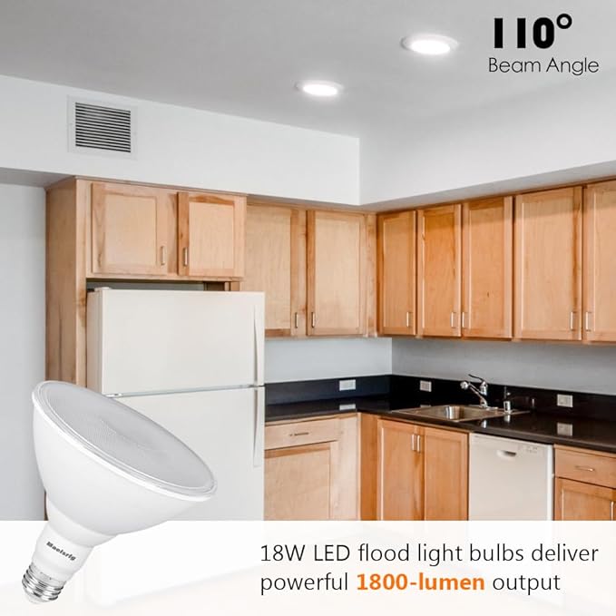 PAR38 LED Flood Light Bulbs Outdoor, Daylight 5000K, Dimmable Weatherproof LED - Image 3