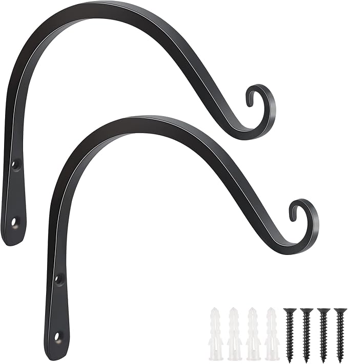 FEED GARDEN 2 Pack 8 Inch Hanging Plant Bracket Wall Hooks Decorative Plant by FEEDGARDEN