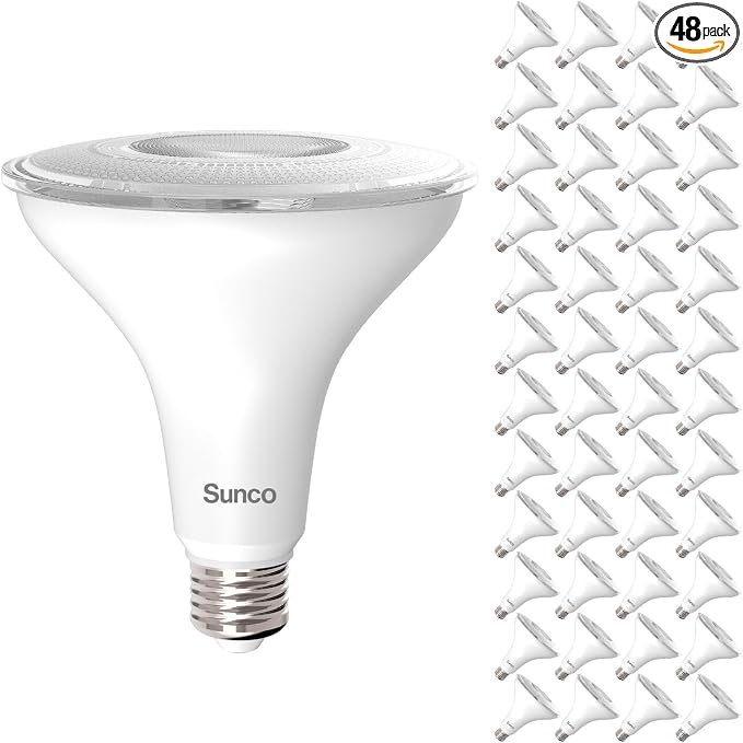 Sunco 48 Pack PAR38 LED Flood Light Outdoor Bulb, Waterproof Bright Dimmable by SuncoLighting