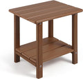Adirondack Outdoor Side Table, 2-Tier Sturdy Patio End Table Weather Resistant by Apolimi