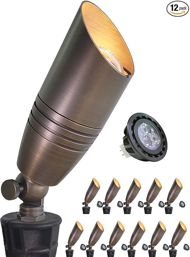 MALORY Brass Landscape Spotlights 12-Pack by MALORY
