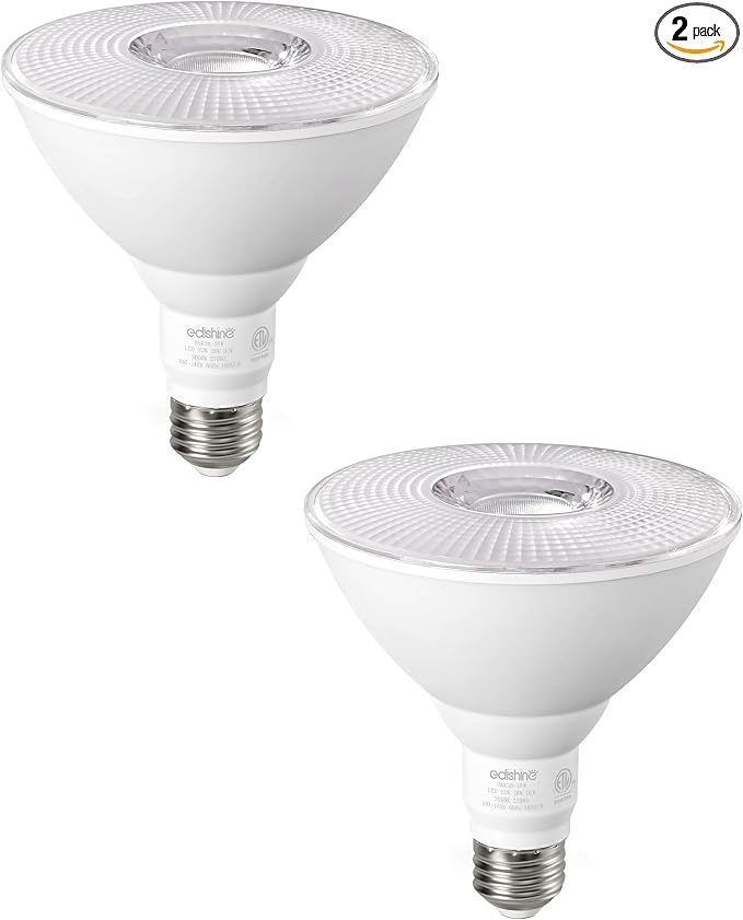 EDISHINE PAR38 LED Outdoor Flood Light Bulbs 2 Pack, 120W Equivalent Dimmable by EDISHINE