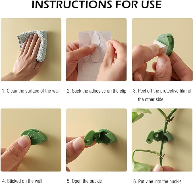 40 Pcs Plant Climbing Wall Fixture Clips Self-Adhesive Hook Vines Traction - Image 6