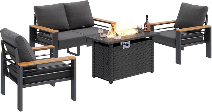 Aoxun Aluminum Outdoor Patio Furniture Set, 5-Piece Outdoor Sectional - Image 8