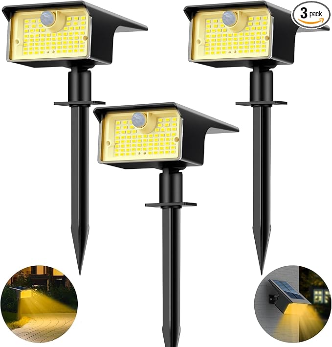 Solar Spot Lights Outdoor Motion Sensor, 3 Modes Motion Sensor Outdoor Lights by Nipify